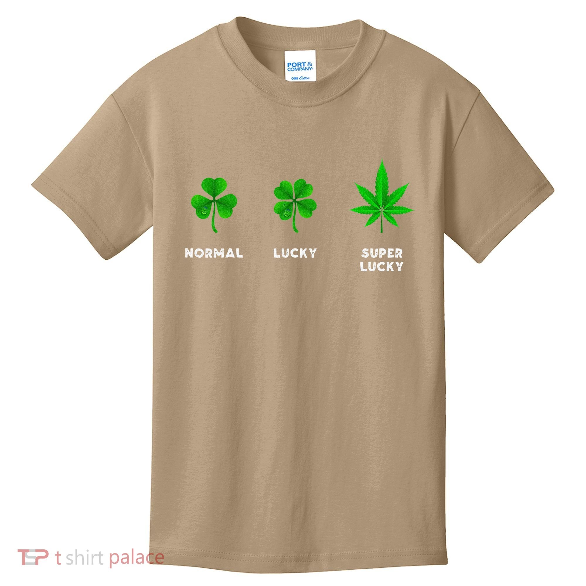 Normal Lucky Super Lucky Shamrock Weed Leaf St. Patricks Day Kids T-Shirt