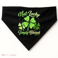 Not Lucky Simply Blessed Christian Shamrock St Patricks Day USA-Made Doggie Bandana thumb 0