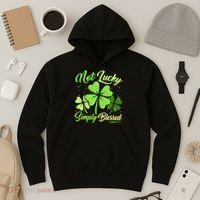 Not Lucky Simply Blessed Christian Shamrock St Patricks Day Hoodie thumb 3