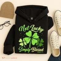 Not Lucky Simply Blessed Christian Shamrock St Patricks Day Hoodie thumb 4
