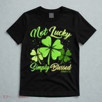 Not Lucky Simply Blessed Christian Shamrock St Patricks Day T-Shirt thumb 5