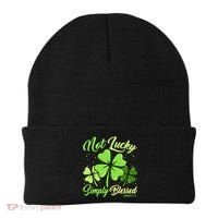 Not Lucky Simply Blessed Christian Shamrock St Patricks Day Beanie thumb 0