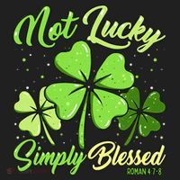 Not Lucky Simply Blessed Christian Shamrock St Patricks Day Beanie thumb 2