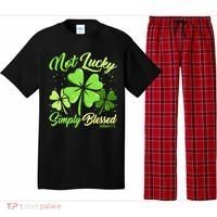 Not Lucky Simply Blessed Christian Shamrock St Patricks Day Pajama Set thumb 0