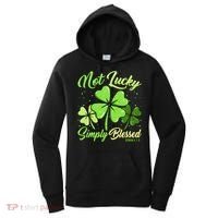 Not Lucky Simply Blessed Christian Shamrock St Patricks Day Women's Hoodie thumb 0
