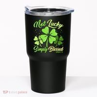 Not Lucky Simply Blessed Christian Shamrock St Patricks Day Tumbler thumb 0