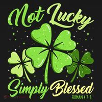 Not Lucky Simply Blessed Christian Shamrock St Patricks Day Women's Tank Top thumb 5