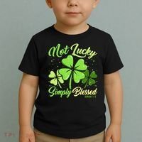 Not Lucky Simply Blessed Christian Shamrock St Patricks Day Toddler T-Shirt thumb 2