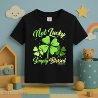 Not Lucky Simply Blessed Christian Shamrock St Patricks Day Toddler T-Shirt thumb 3