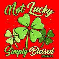 Not Lucky Simply Blessed Christian Shamrock St Patricks Day Santa Hat thumb 1