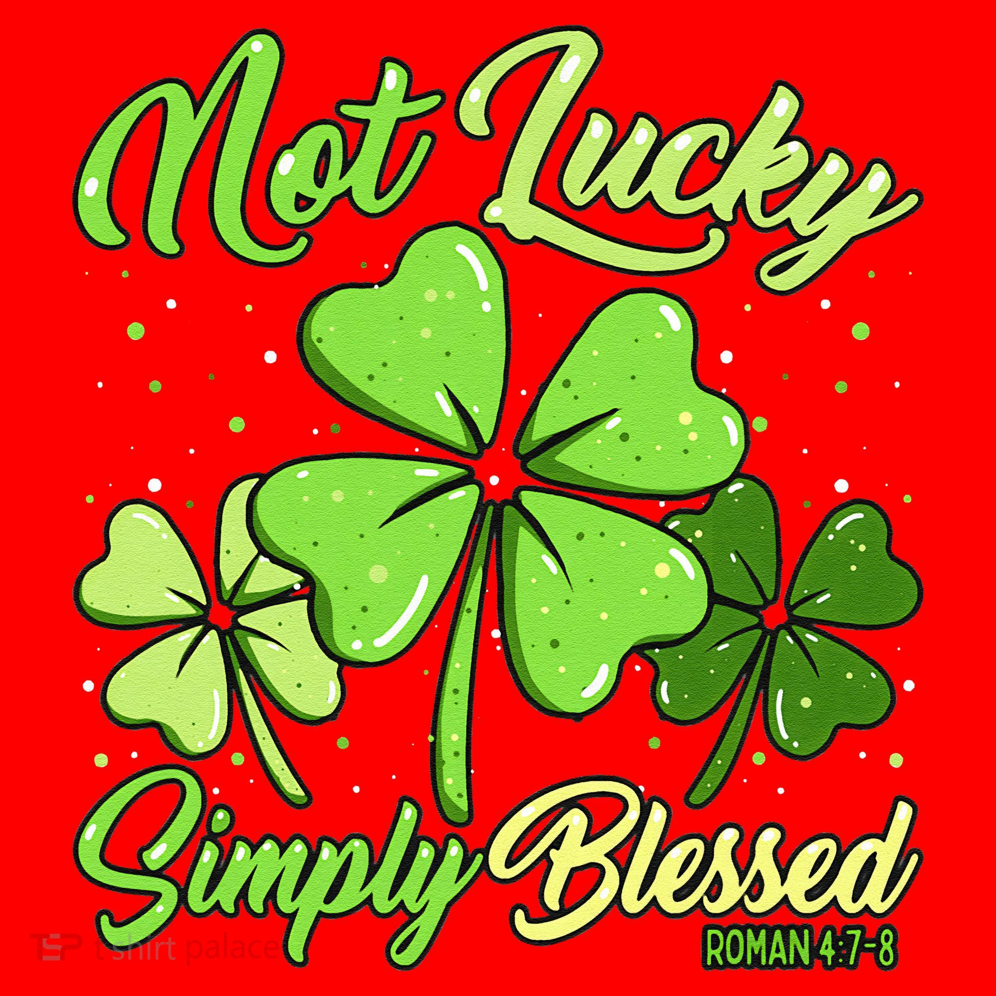 Not Lucky Simply Blessed Christian Shamrock St Patricks Day Santa Hat