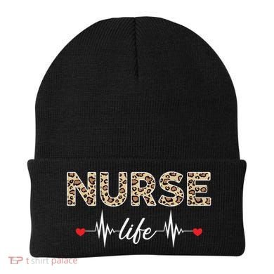 Nurse Life Stethoscope Leopard Nurses Er Icu Nicu Rn Nurses Cute Gift Beanie