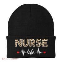 Nurse Life Stethoscope Leopard Nurses Er Icu Nicu Rn Nurses Cute Gift Beanie thumb 0