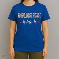 Nurse Life Stethoscope Leopard Nurses Er Icu Nicu Rn Nurses Cute Gift T-Shirt thumb 4