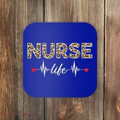 Nurse Life Stethoscope Leopard Nurses Er Icu Nicu Rn Nurses Cute Gift Coaster