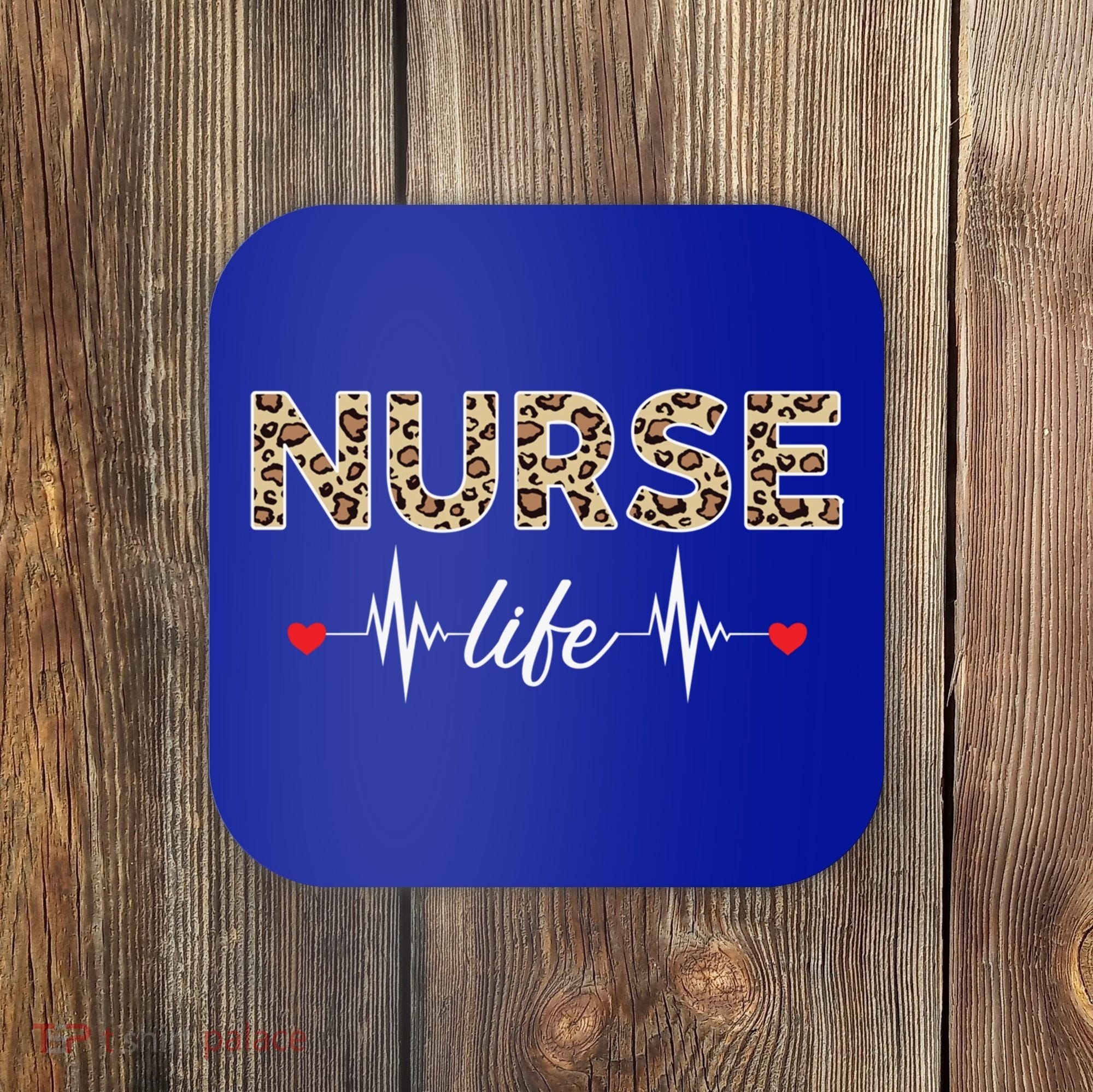 Nurse Life Stethoscope Leopard Nurses Er Icu Nicu Rn Nurses Cute Gift Coaster