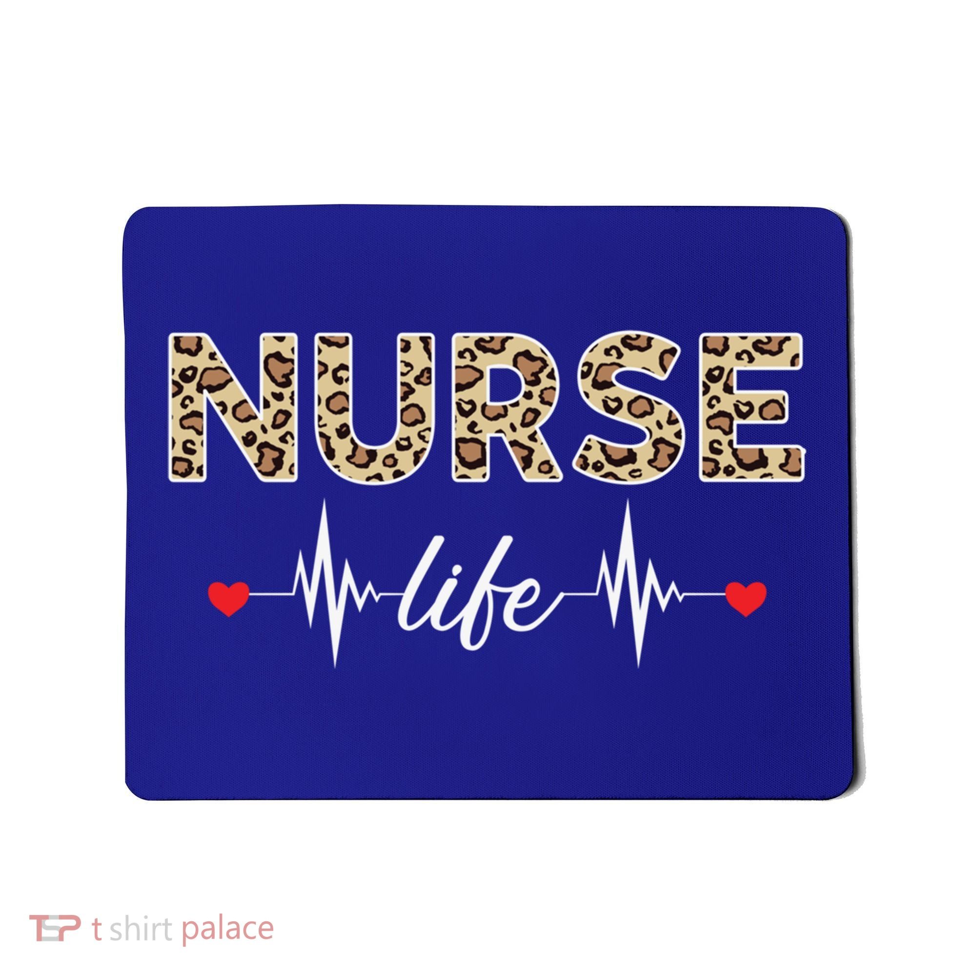 Nurse Life Stethoscope Leopard Nurses Er Icu Nicu Rn Nurses Cute Gift Mousepad