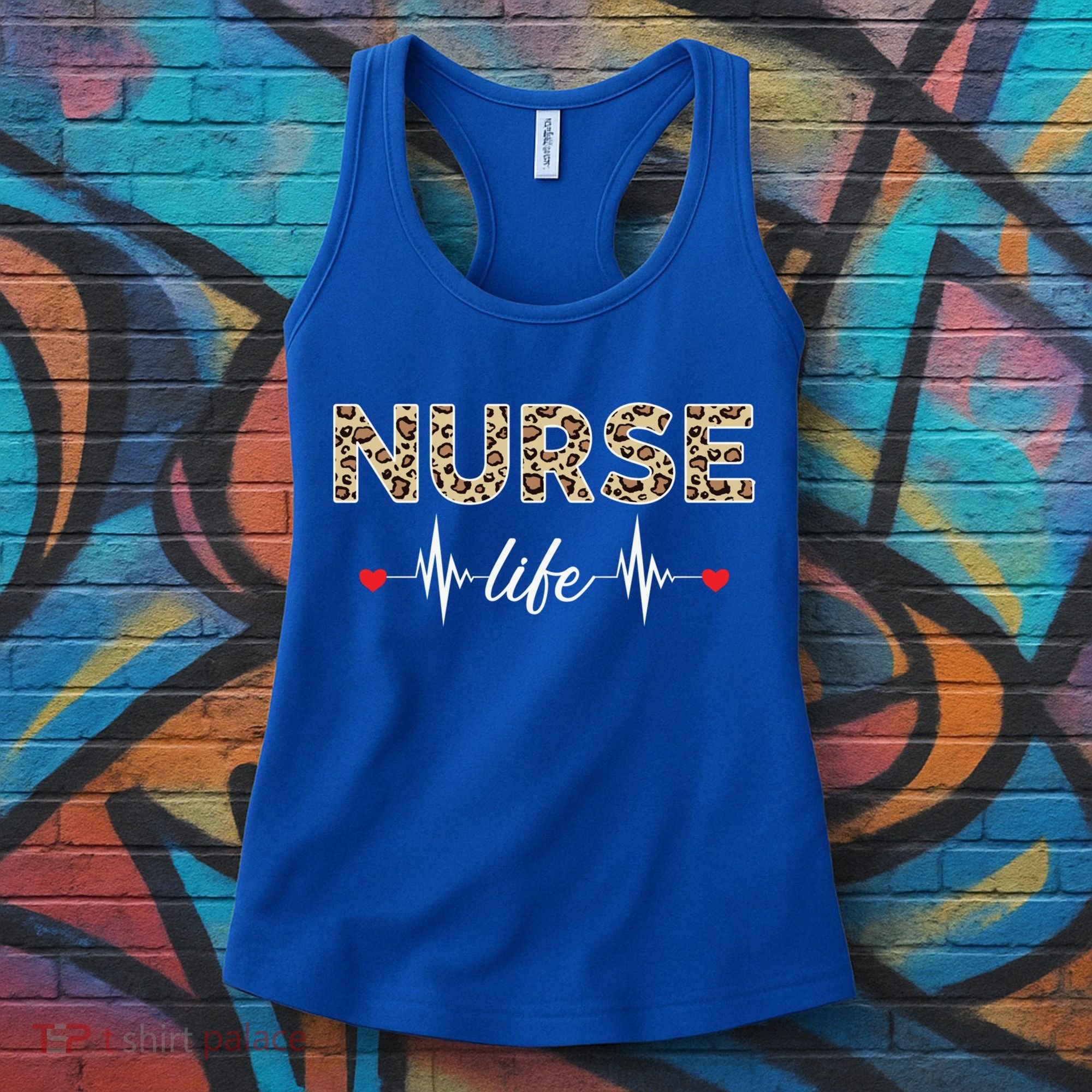 Nurse Life Stethoscope Leopard Nurses Er Icu Nicu Rn Nurses Cute Gift Women's Tank Top