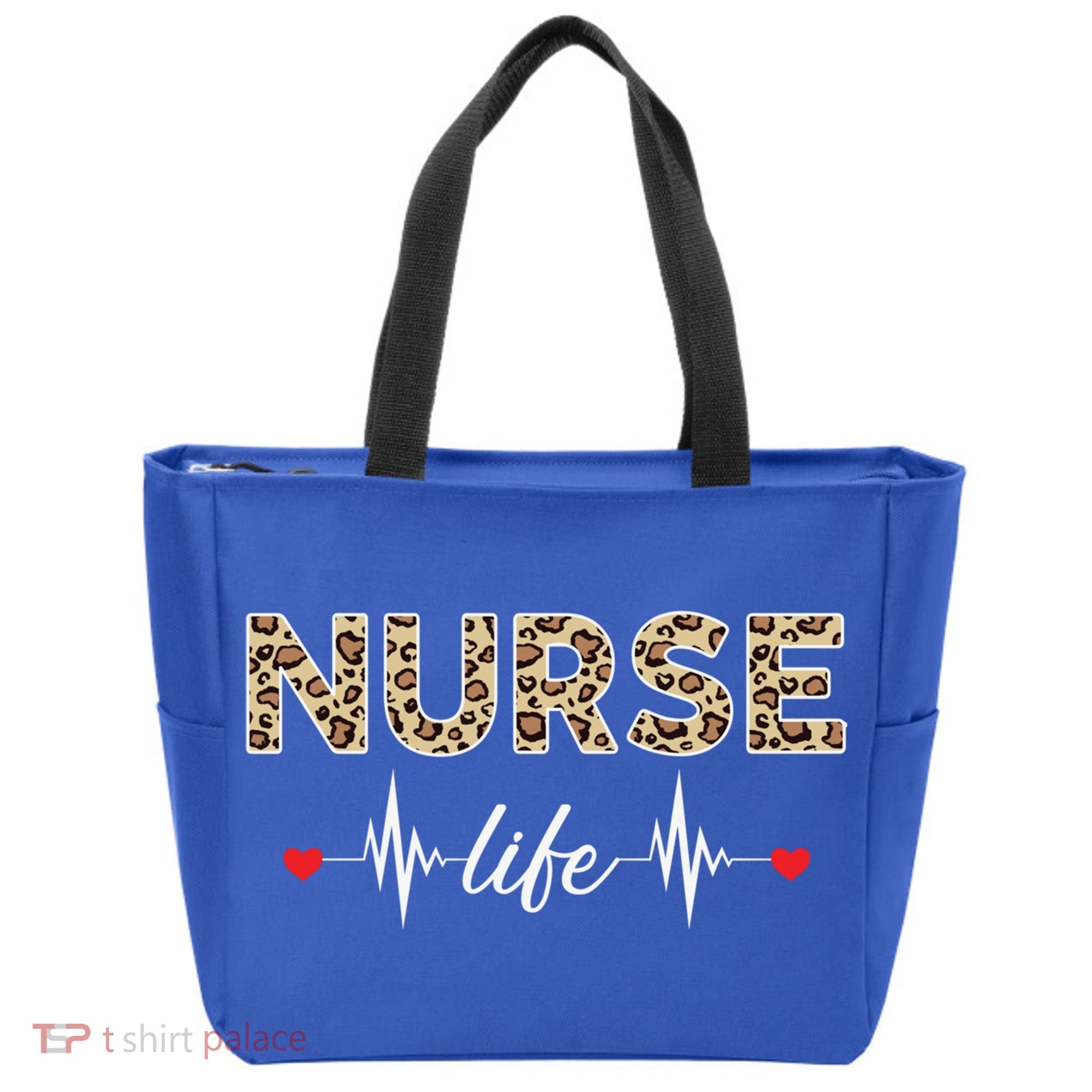 Nurse Life Stethoscope Leopard Nurses Er Icu Nicu Rn Nurses Cute Gift Tote Bag