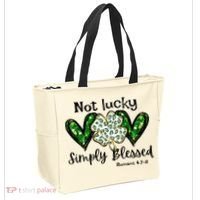 Not Lucky Simply Blessed Christian St Patricks Day Irish Tote Bag thumb 2