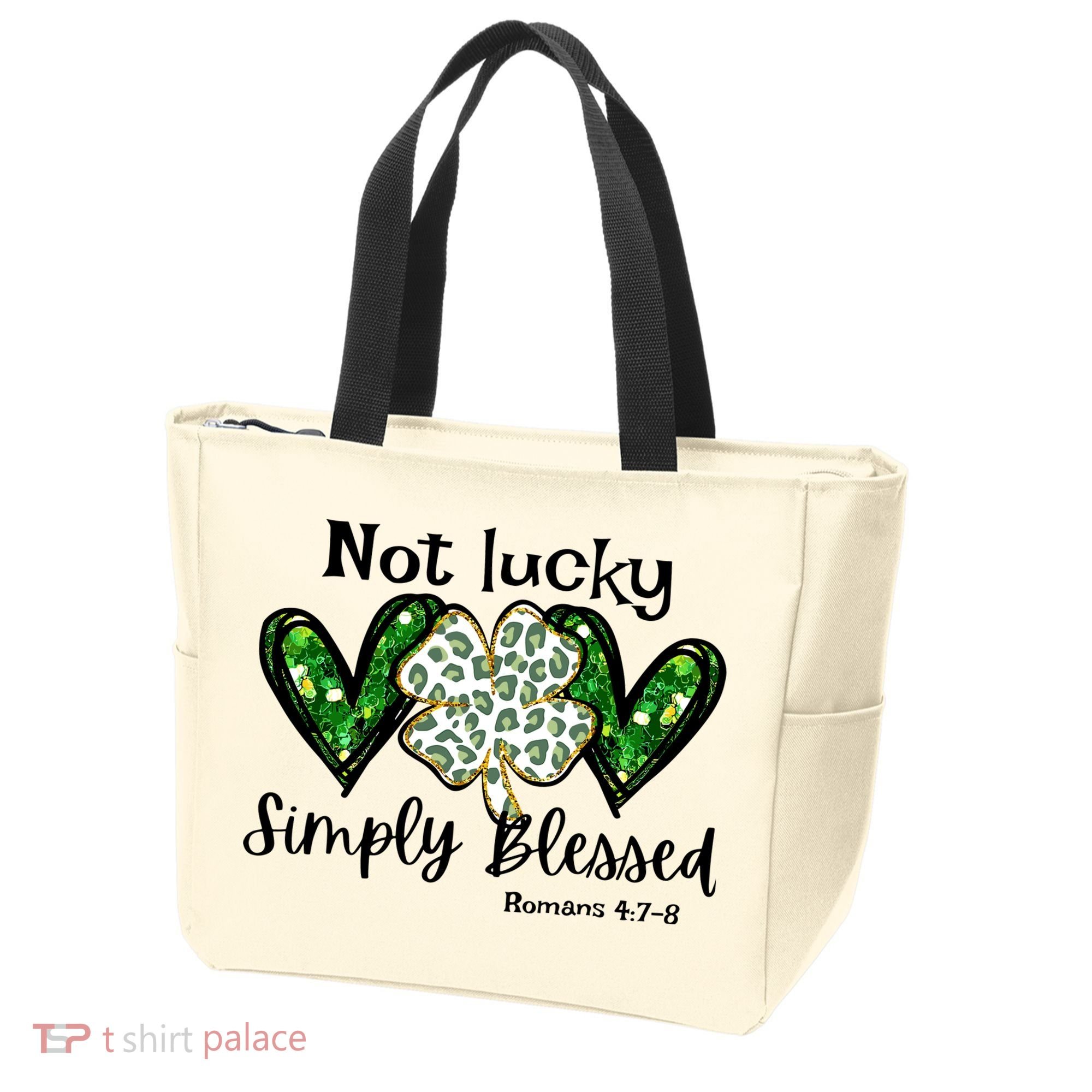 Not Lucky Simply Blessed Christian St Patricks Day Irish Tote Bag