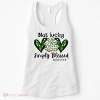 Not Lucky Simply Blessed Christian St Patricks Day Irish Women's Tank Top thumb 0