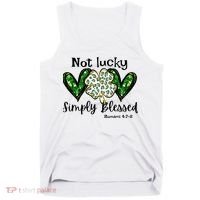 Not Lucky Simply Blessed Christian St Patricks Day Irish Tank Top thumb 0