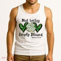 Not Lucky Simply Blessed Christian St Patricks Day Irish Tank Top thumb 3