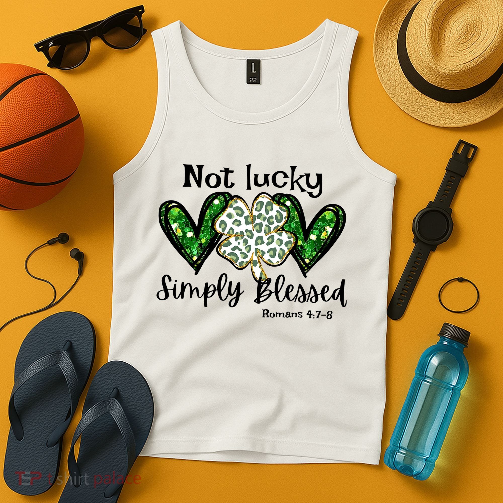 Not Lucky Simply Blessed Christian St Patricks Day Irish Tank Top