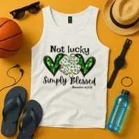 Not Lucky Simply Blessed Christian St Patricks Day Irish Tank Top thumb 4