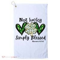 Not Lucky Simply Blessed Christian St Patricks Day Irish Golf Towel thumb 0