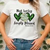 Not Lucky Simply Blessed Christian St Patricks Day Irish Women's T-Shirt thumb 2