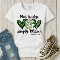Not Lucky Simply Blessed Christian St Patricks Day Irish Women's T-Shirt thumb 3
