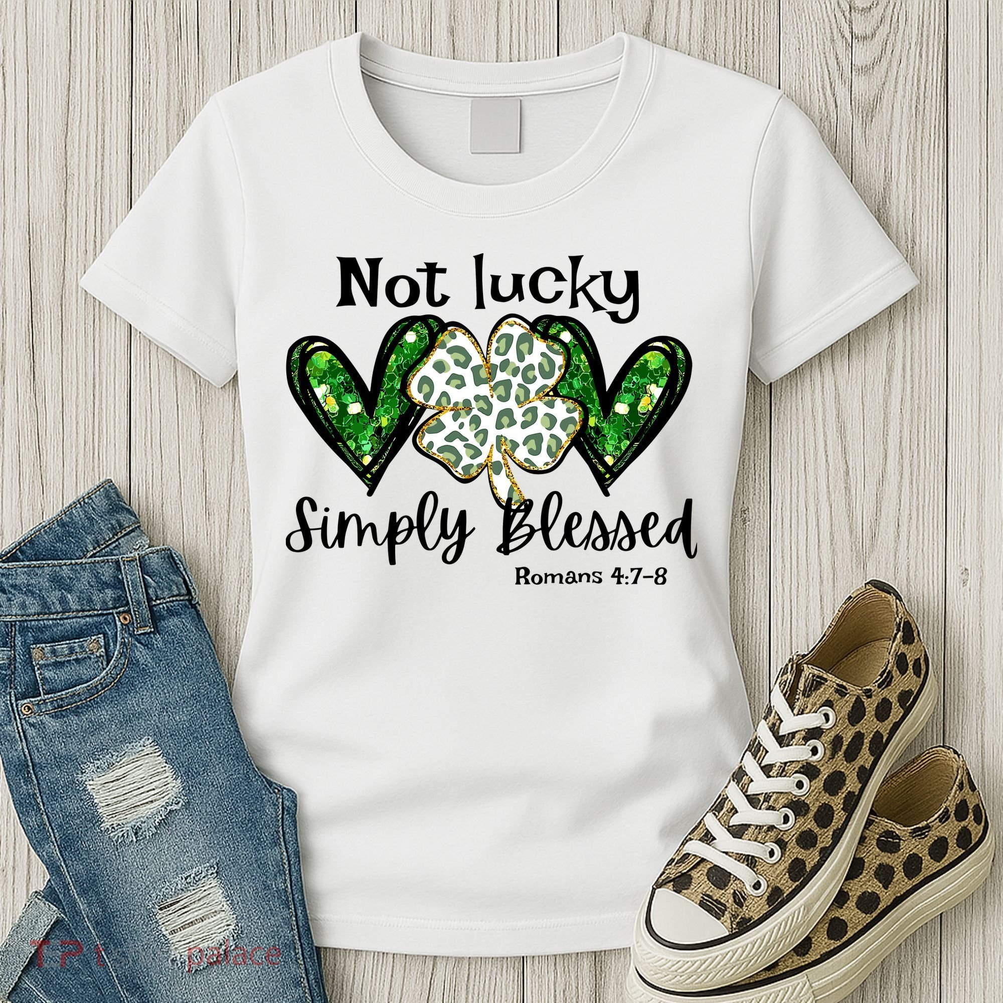 Not Lucky Simply Blessed Christian St Patricks Day Irish Women's T-Shirt