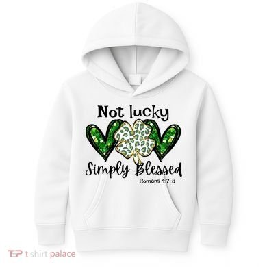 Not Lucky Simply Blessed Christian St Patricks Day Irish Kids Hoodie