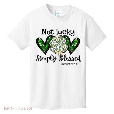 Not Lucky Simply Blessed Christian St Patricks Day Irish Kids T-Shirt