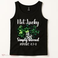 Not Lucky Simply Blessed St PatrickS Day Tank Top thumb 2