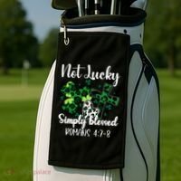 Not Lucky Simply Blessed St PatrickS Day Golf Towel thumb 2