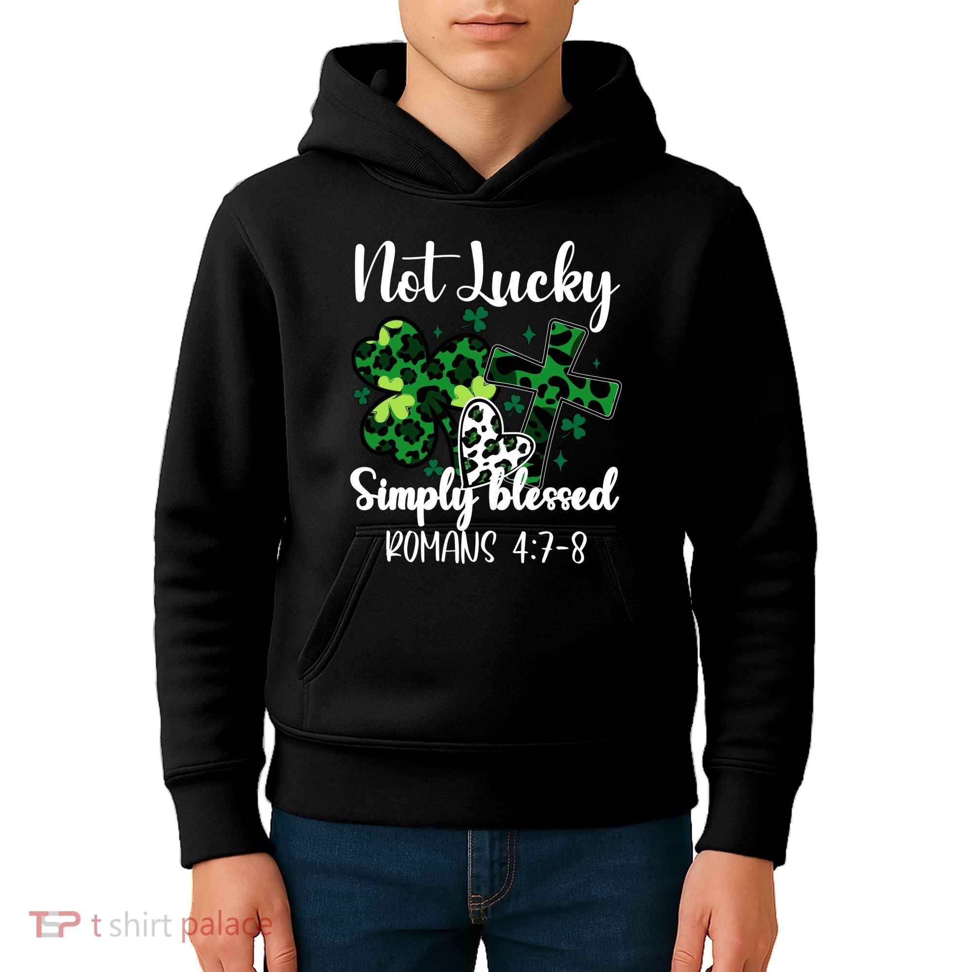 Not Lucky Simply Blessed St PatrickS Day Kids Hoodie
