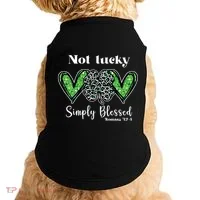 Not Lucky Simply Blessed Clover Doggie Tank thumb 0