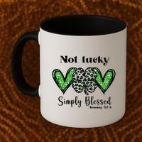Not Lucky Simply Blessed Clover Coffee Mug thumb 2