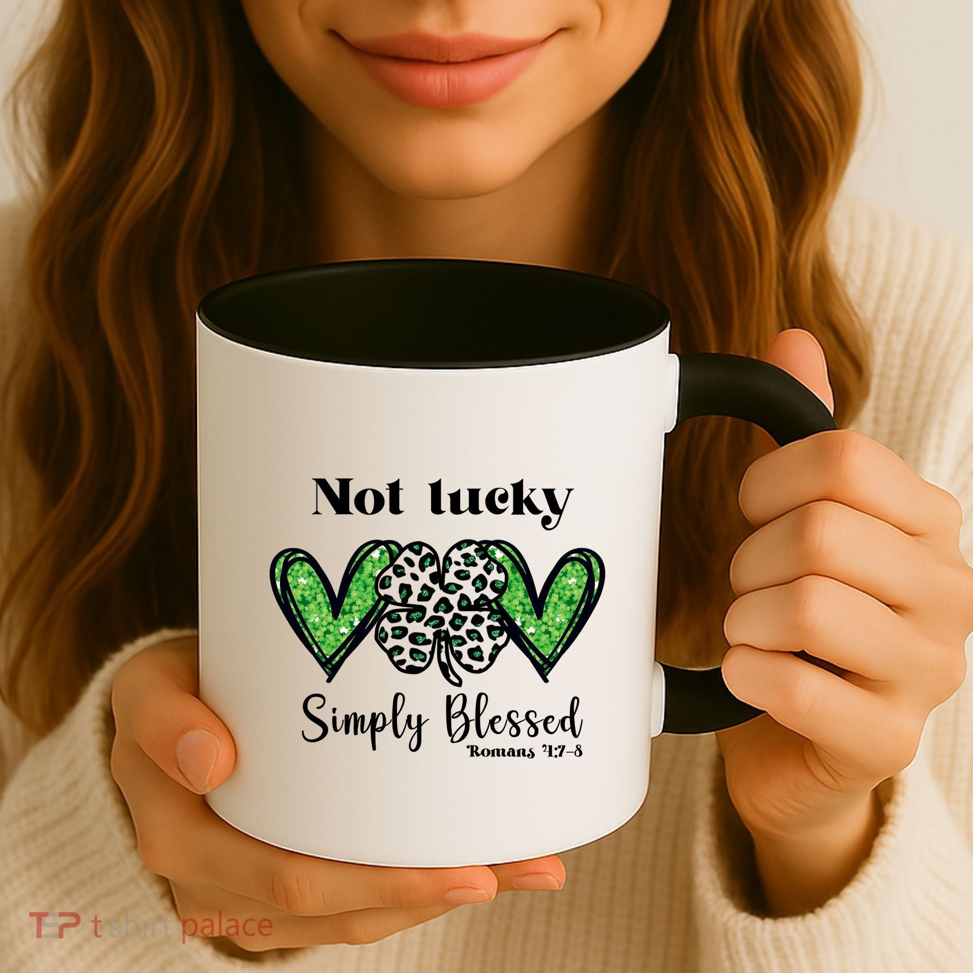 Not Lucky Simply Blessed Clover Coffee Mug