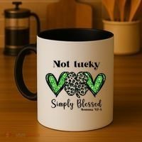 Not Lucky Simply Blessed Clover Coffee Mug thumb 4