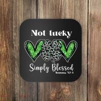 Not Lucky Simply Blessed Clover Coaster thumb 0
