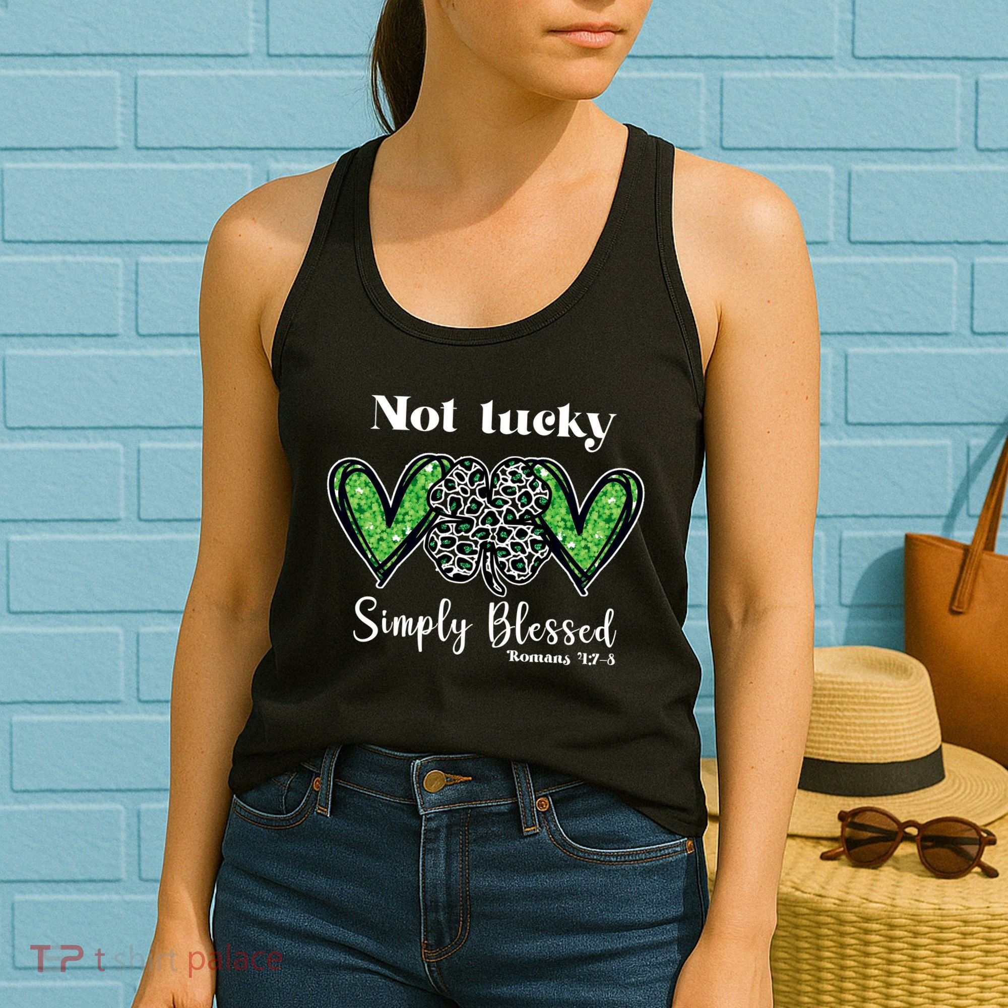 Not Lucky Simply Blessed Clover Women's Tank Top