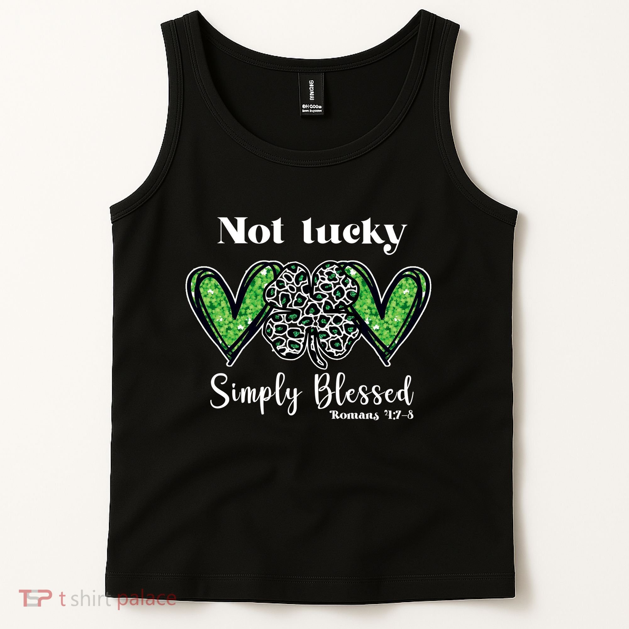 Not Lucky Simply Blessed Clover Tank Top
