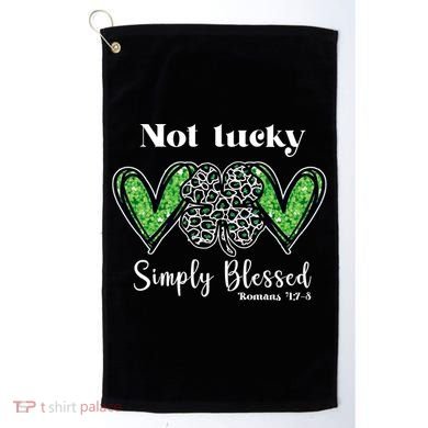 Not Lucky Simply Blessed Clover Golf Towel