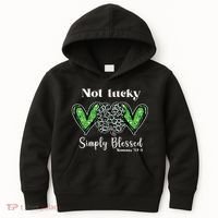 Not Lucky Simply Blessed Clover Kids Hoodie thumb 0