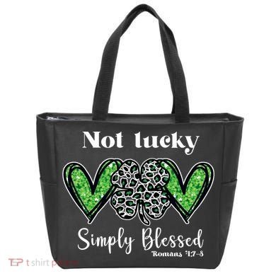 Not Lucky Simply Blessed Clover Tote Bag