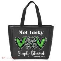 Not Lucky Simply Blessed Clover Tote Bag thumb 0